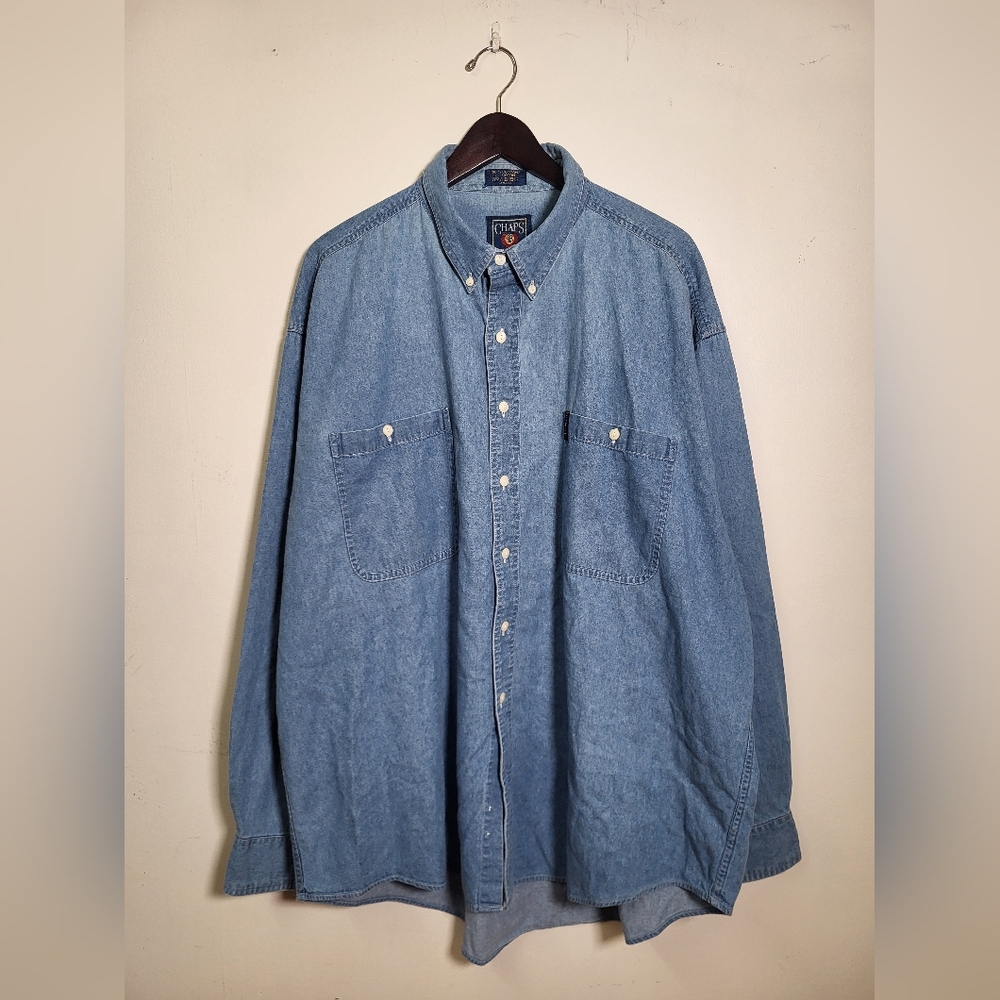Chaps Men's Light Blue Denim Button-Down Shirt
